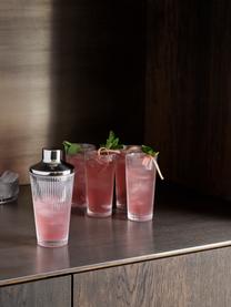 Cocktail shaker Pilastro, Shaker: vetro, Coperchio: acciaio, silicone, Argentato, trasparente, Ø 10 x Alt. 21 cm