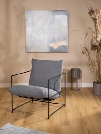 Sillón Wayne, Funda: 80% poliéster, 20% lino A, Estructura: metal con pintura en polv, Tejido gris, An 69 x Al 74 cm