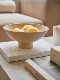 Coupe décorative Benny, Grès cérame, Beige, Ø 28 x haut. 13 cm