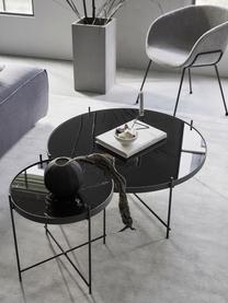 Kulatý konferenční stolek s odnímatelnou skleněnou deskou Cupid, Černá, Ø 63 cm