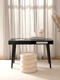 Bureau Tova van massief hout met lades, Massief gelakt mangohout, Mangohout, zwart gelakt, B 117 x D 60 cm