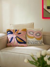 Poszewka na poduszkę z bawełny organicznej Kiwi, 100% bawełna z certyfikatem GOTS, Wielobarwny, S 45 x D 45 cm