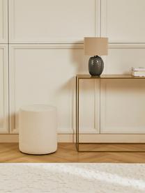 Keramische tafellamp Pretty Classy, Lampenkap: stof, Lampvoet: keramiek, Beige, grijs, Ø 25 x H 40 cm