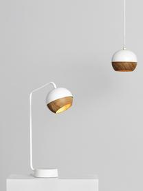 Lampe à poser LED Ray, Blanc, bois clair, larg. 12 x haut. 40 cm