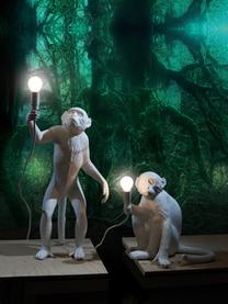 Lámpara de mesa grande de diseño Monkey, Lámpara: resina, Cable: plástico, Blanco, An 46 x Al 54