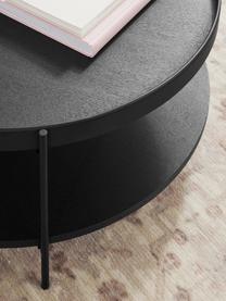 Mesa de centro redonda de madera Renee, Tablero: fibras de densidad media , Estructura: metal con pintura en polv, Negro, Ø 90 cm