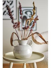 Vase avec anses Semira, Grès cérame, Beige clair, Ø 24 x haut. 22 cm