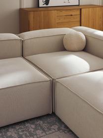 Modulares Sofa Lennon (4-Sitzer) mit Hocker, Bezug: 100 % Polyester Der strap, Gestell: Massives Kiefernholz FSC-, Füße: Kunststoff, Webstoff Off White, B 327 x T 207 cm