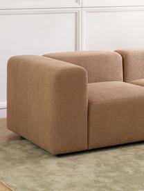 Sofá modular bouclé Lena (3 plazas), Tapizado: Bouclé (93% poliéster, 6%, Estructura: madera de pino, contracha, Patas: plástico, Bouclé marrón claro, An 209 x F 106 cm
