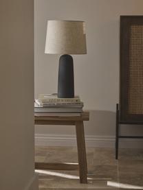 Velká stolní lampa s betonovou podstavou Kaya, Antracitová, krémově bílá, Ø 29 cm, V 52 cm