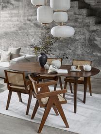 Ovaler Esstisch Archie aus massivem Mangoholz, 200 x 100 cm, Massives Mangoholz, lackiert, Mangoholz, braun lackiert, B 200 x T 100 cm