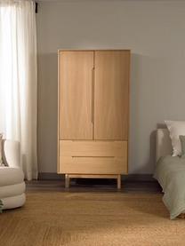 Šatní skříň z dubové dýhy Cassy, Světlé dřevo, Š 100 cm, V 195 cm