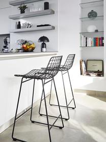 Chaise de comptoir en métal Wire, Métal, revêtement par poudre, Noir, larg. 47 x haut. 89 cm