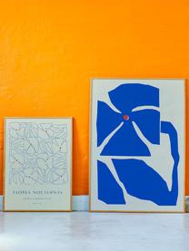 Poster Flores Nocturnas 01, 210 g de papier mat de la marque Hahnemühle, impression numérique avec 10 couleurs résistantes aux UV, Beige, bleu, larg. 30 x haut. 40 cm