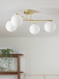 Lampa sufitowa ze szkła opalowego Atlanta, Biały, odcienie złotego, S 65 x W 30 cm