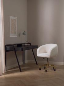 Plyšová kancelárska stolička Emmie, Plyšová krémovobiela, odtiene zlatej, Š 58 x H 60 cm