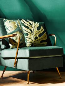 Fauteuil en velours style rétro Gamble, Vert