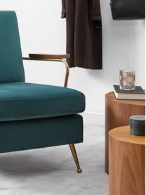 Retro fluwelen fauteuil Gamble in groen, Bekleding: 100% polyester (fluweel), Frame: onbehandeld grenenhout, Groen, B 68 x D 75 cm