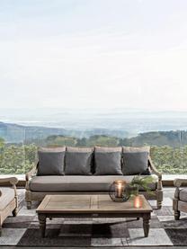 Sofa ogrodowa z drewna tekowego Bali (4-osobowa), Rama: drewno tekowe Tapicerka: szary, S 190 x G 112 cm