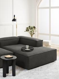 Modulaire hoekbank Lennon, Bekleding: 100% polyester, Frame: massief grenenhout FSC-ge, Poten: kunststof, Geweven stof donkergrijs, B 238 x D 180 cm, hoekdeel rechts