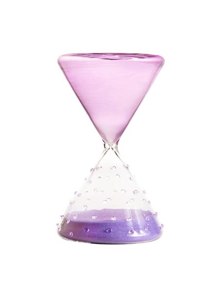 Oggetto decorativo Hourglass, Vetro, Porpora trasparente, Ø 10 x Alt. 16 cm