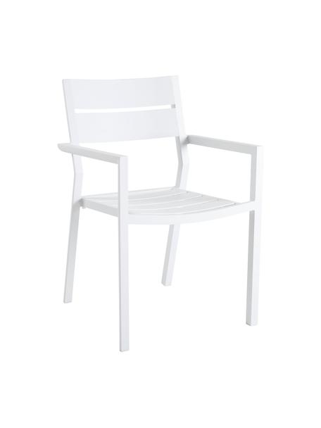 Chaise de jardin empilable Adele, Aluminium, revêtement par poudre, Blanc, larg. 55 x prof. 55 cm