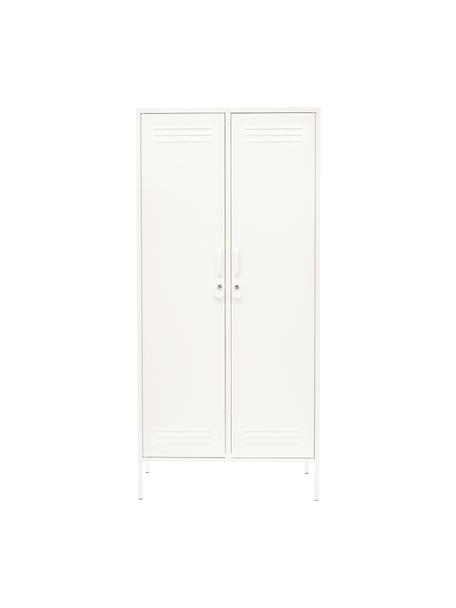 Malá šatní skříň Twinny, Ocel s práškovým nástřikem, Krémově bílá, Š 85 cm, V 183 cm
