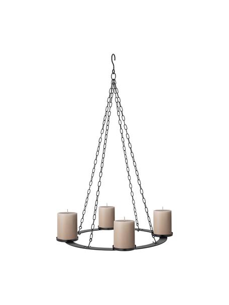 Hängender Advent-Kerzenhalter Jutta, Metall, Schwarz, Ø 40 x H 71 cm