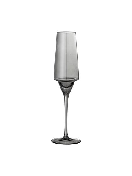 Kieliszek do szampana Yvette, 4 szt., Szkło, Szary, Ø 6 x W 27 cm, 250 ml