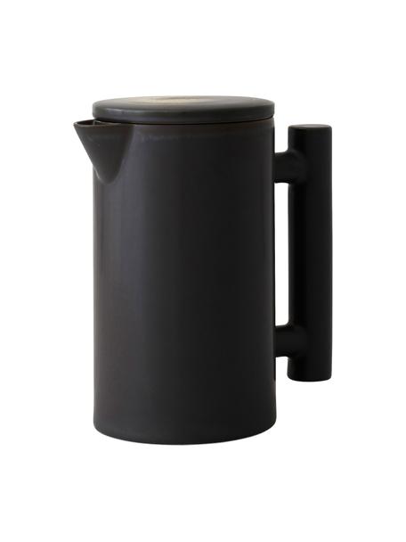 Keramická konvice Yana, 1 l, Keramika, Černá, Ø 11 x V 19 cm, 1 l