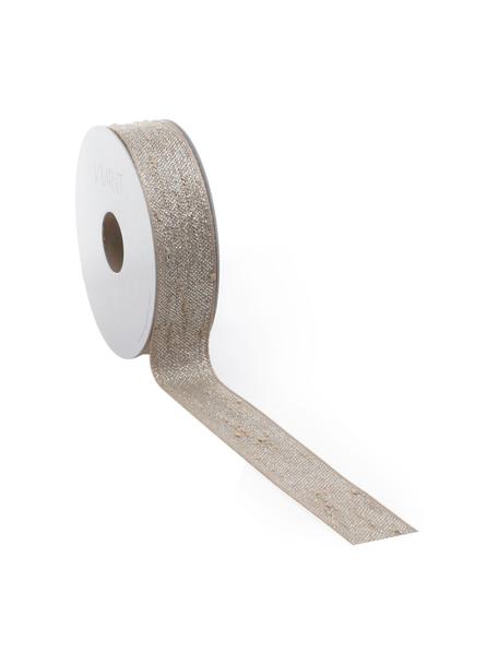 Nastro regalo con filo lurex Boucle, 55% poliestere, 45% filo di lurex, Marrone, argentato, Larg. 3 x Lung. 1000 cm