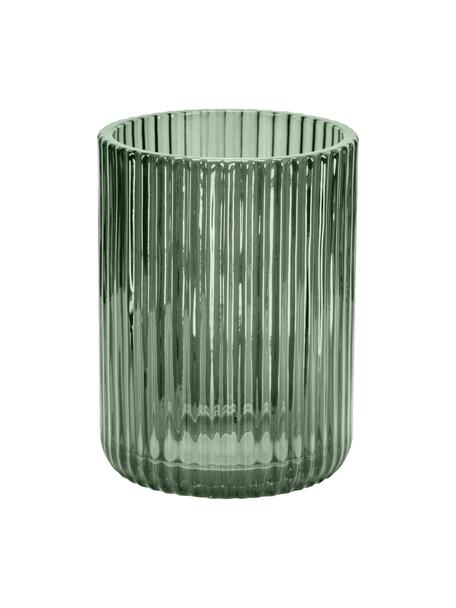 Zahnputzbecher Antoinette aus Glas, Glas, Olivgrün, Ø 8 x H 10 cm