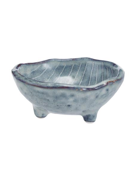 Handgemachte Dipschalen Nordic Sea, 4 Stück, Steingut, Grau-, Blautöne, Ø 8 x H 4 cm