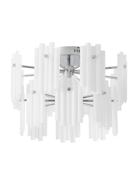 Grand plafonnier LED Alenia, Blanc, couleur chrome, Ø 57 x haut. 34 cm