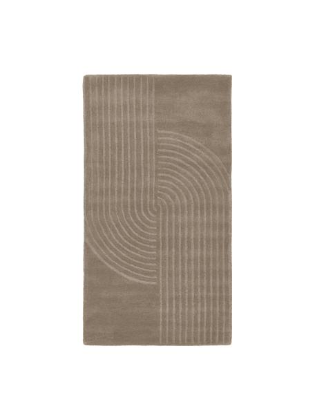 Tapis laine taupe tufté main Mason, Taupe, larg. 80 x long. 150 cm (taille XS)