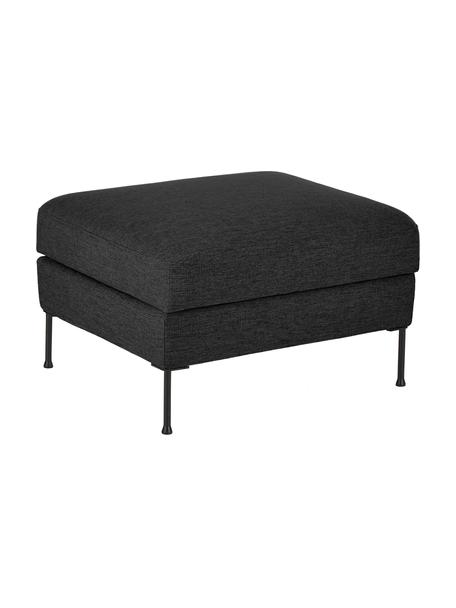 Poggiapiedi contenitore da divano Cucita, Rivestimento: tessuto (poliestere) Con , Struttura: legno di pino massiccio, , Piedini: metallo laccato, Tessuto antracite, Larg. 75 x Alt. 46 cm