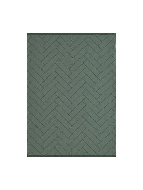 Baumwoll-Geschirrtücher Tiles, 2 Stück, 100% Baumwolle, Grüntöne, B 18 x L 26 cm