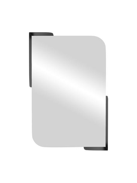 Espejo de pared Alcove, con baldas, Estantes: metal recubierto, Espejo: cristal, Negro, An 52 x Al 77 cm
