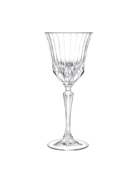 Kristallen wijnglazen Adagio met reliëf, 6 stuks, Kristalglas, Transparant, Ø 9 x H 21 cm, 280 ml