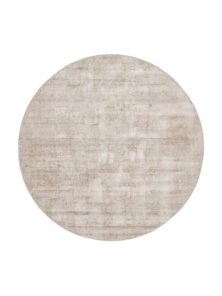 Okrúhly ručne tkaný koberec z viskózy Jane, Béžová, Ø 200 cm (veľkosť L)