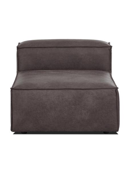 Módulo central sofá de cuero reciclado Lennon, Tapizado: cuero reciclado (70% cuer, Estructura: madera de pino maciza, ma, Patas: plástico Las patas están , Cuero gris topo, An 89 x F 119 cm