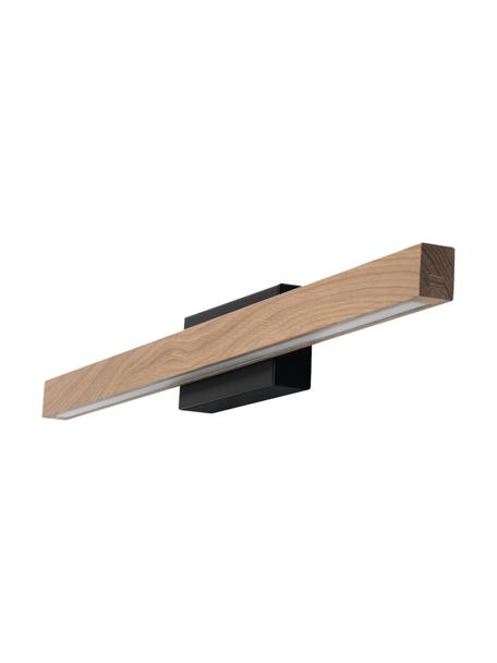 Aplique LED de roble Aqua Viva, Pantalla: madera de roble aceitada , Negro, madera clara, An 60 x Al 8 cm