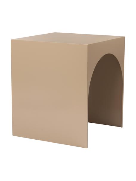 Table d'appoint beige en métal Arch, Acier, revêtement par poudre, Beige, larg. 40 x long. 46 cm
