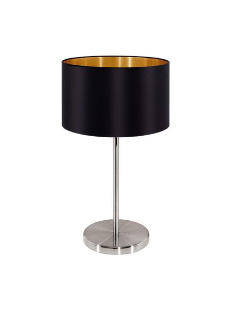 Lampada da tavolo con decoro dorato Jamie, Nero, argentato, Ø 23 x Alt. 42 cm