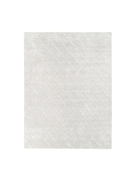 Ručně všívaný viskózový koberec s diamantovým vzorem Shiny, Stříbrnošedá, Š 300 cm, D 400 cm (velikost XL)