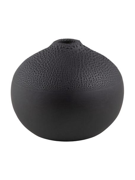 XS-Vase Perla aus Steingut in Schwarz, Steinzeug mit Perlglasur, Schwarz, Ø 6 x H 5 cm