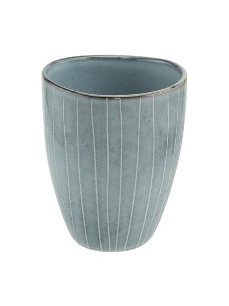 Mugs faits main Nordic Sea, 6 pièces, Grès cérame, Tons gris et bleus, Ø 8 x haut. 10 cm, 250 ml