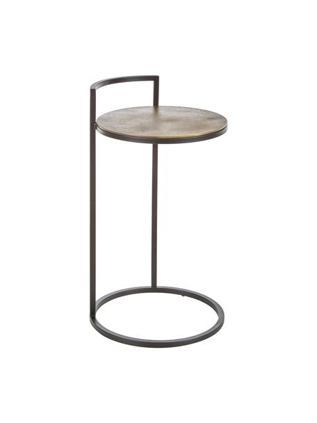 Okrągły stolik pomocniczy z metalu Circle, Blat: metal powlekany, Stelaż: metal malowany proszkowo, Odcienie złotego, Ø 35 x W 66 cm