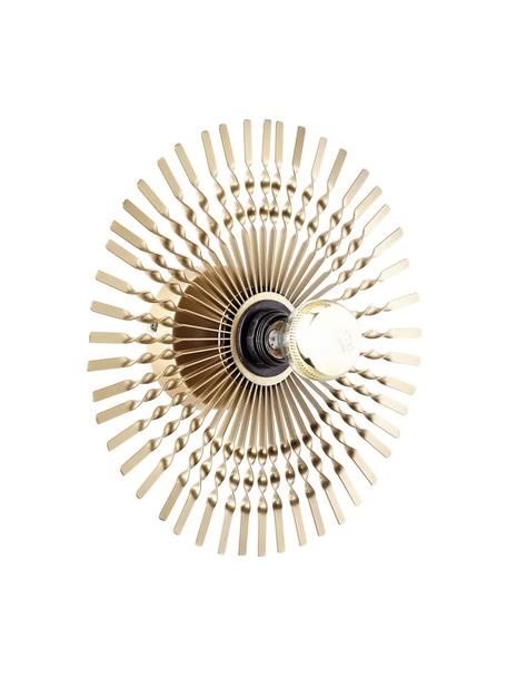 Design wandlamp Mendoza in messing, Lampenkap: gecoat metaal, Messingkleurig, Ø 33 cm