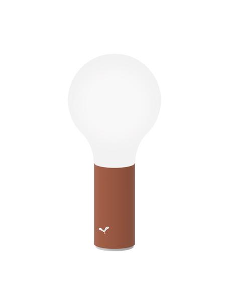 Mobile Dimmbare Außenleuchte Aplô, Lampenschirm: Polyethylen, Sockel: Aluminium, beschichtet, Weiß, Ockerrot, Ø 12 x H 25 cm